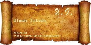 Ulman István névjegykártya